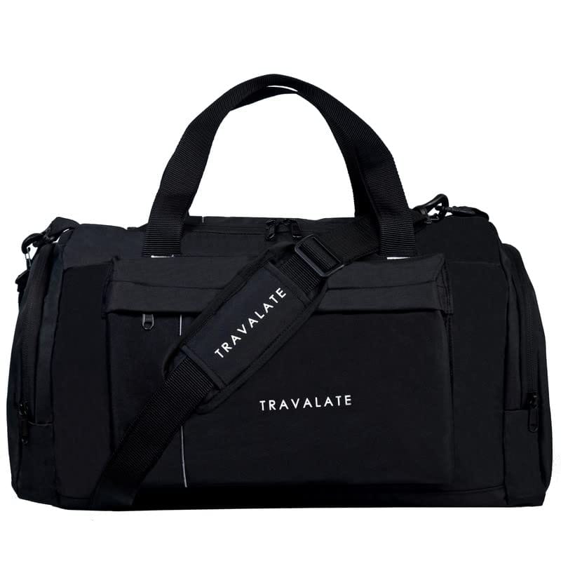 TRAVALATE Travel Duffle Luggage Bag Organizer | Multi Pocket Ultra-Light| Polyester 45 Lt| Men and Women | 21 X 09 X 11 Inch |Black