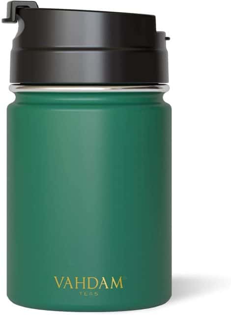 VAHDAM’s Dark Green Stainless Steel Bottle (260ml) – Spill-proof, Travel-friendly, Insulated Sipper for Hot/Cold Drinks. Ideal for Sports.