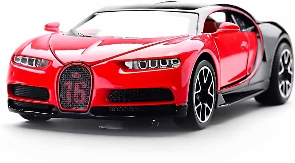 Sky Tech® Bugatti Chiron 1:32 Exclusive Alloy Metal Pull Back Die-cast Car Diecast Metal Pullback Toy car with Openable Doors & Light, Music Boys Gifts Toys for Kids【Colors as Per Stock】