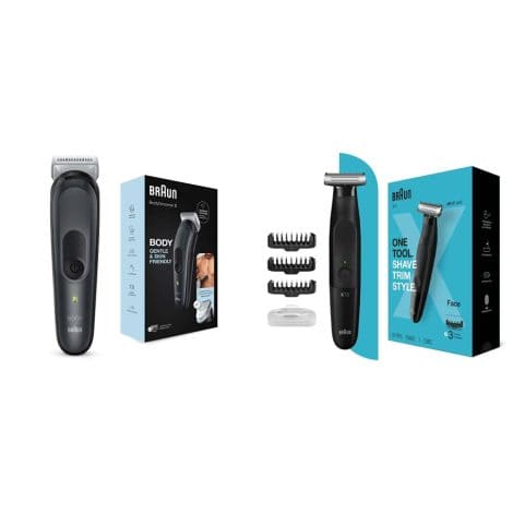 Braun Body Groomer 3 for Men from Gillette, BG3340 Gray/Black: Gillette’s Braun Body Groomer 3, perfect for Indian men. 
Braun Series XT3 – One Blade Beard Trimmer, Shaver and Electric Razor for Men from Gillette, One Tool for Stubble, Moustache, XT3100: Gillette’s Braun Series XT3, the ultimate grooming tool for Indian men.