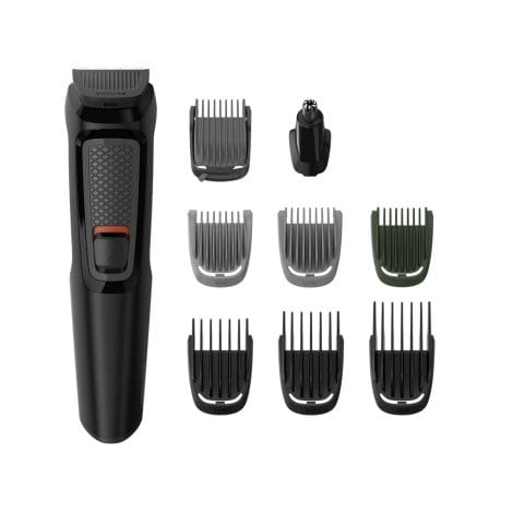 Philips MG3710/65 Multi Grooming Kit is a 9-in-1 trimmer for men, perfect for face, head, and body. No oil required!