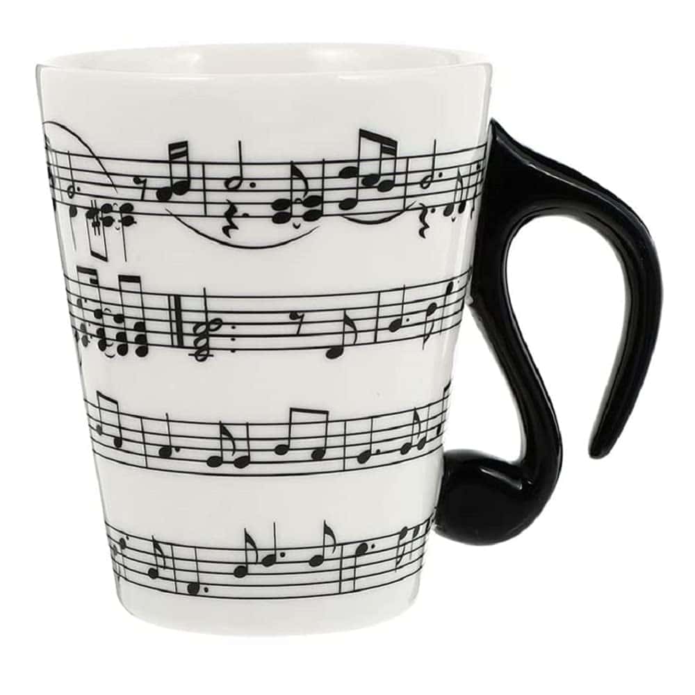 Somswcpass Funny Music Note Coffee Mug Ceramic Cup with Handle Drink Milk Cocoa Tea Handmade Porcelain Mugs, 13.5 Oz, for Home Office Women Men Gift (Type-3)