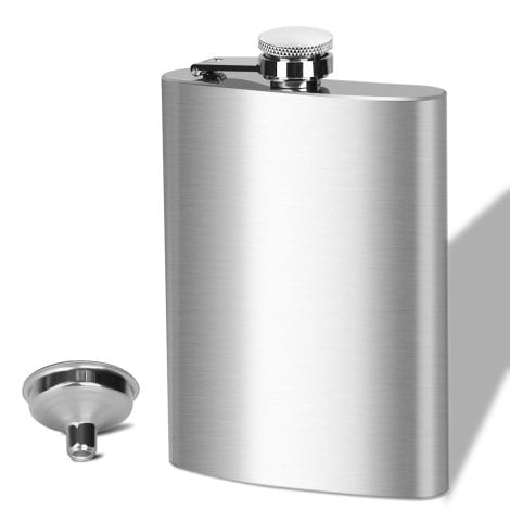 BEDEONE 237ml Liquor Flask with Funnel, Stainless Steel Hip Flask Set for Men, Leakproof & Portable.