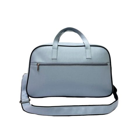 Travel in style with the sleek and practical LIGHTNING HAMMERZ Leatherette Travel Duffel Bag (Blue).