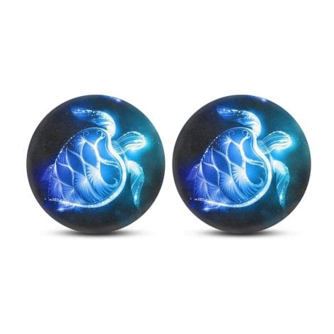 Tupalatus Car Coasters, Blue Neon Sea Turtle Design, 2-Piece Set, Ideal for Drinks in India.