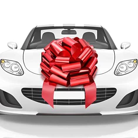 Shiny red big car bow with 18-inch size, perfect for gifting and decorating new cars in India.