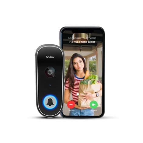 Hero Group’s Qubo Smart WiFi Video Doorbell: Instantly connect with visitors, ensure safety with HD camera, and voice control options.