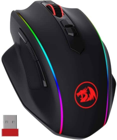 Redragon M686 is a powerful wireless gaming mouse with adjustable sensitivity, long battery life, and colorful lighting.