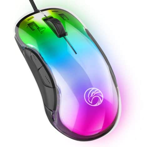 iGear Hawk Gaming Mouse: Customize buttons, illuminating RGB lights, multiple profiles, high DPI tracking. Compatible with various devices.