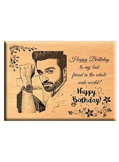 Personalized Indian Wood Photo Frame for Any Occasion – Engrave India’s Happy Birthday Gift (8×6).