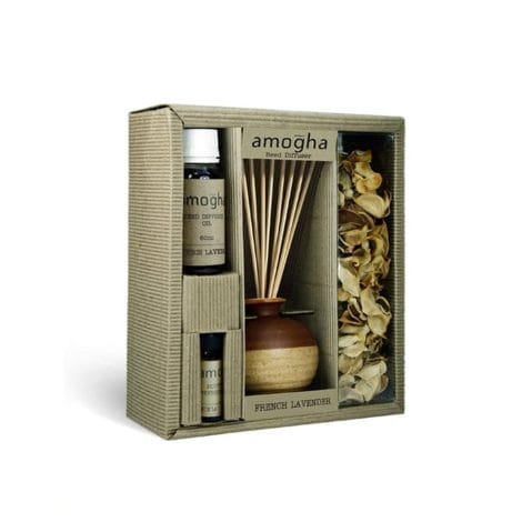 IRIS Stoneware Reed Diffuser Gift Set – Capture French Lavender Fragrance for your home! (Infg0314Fl)