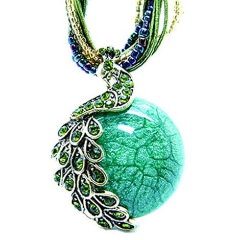 Zonman® Beautiful Opal Phoenix Peacock Necklace – a perfect Valentine’s Day gift for women.