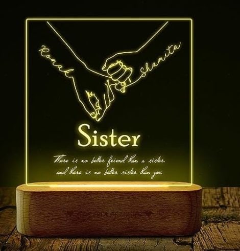 Customized Engraved Lamp: Ideal Rakhi Gift for Siblings | Unique Rakhi Present for Brother and Sister