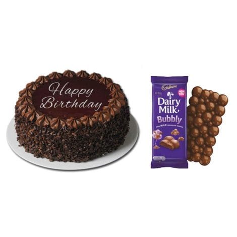 Chocochip Cake with Cadbury Bubbly Chocolate Gift Pack: Perfect for Birthdays, Anniversaries, and Special Occasions.