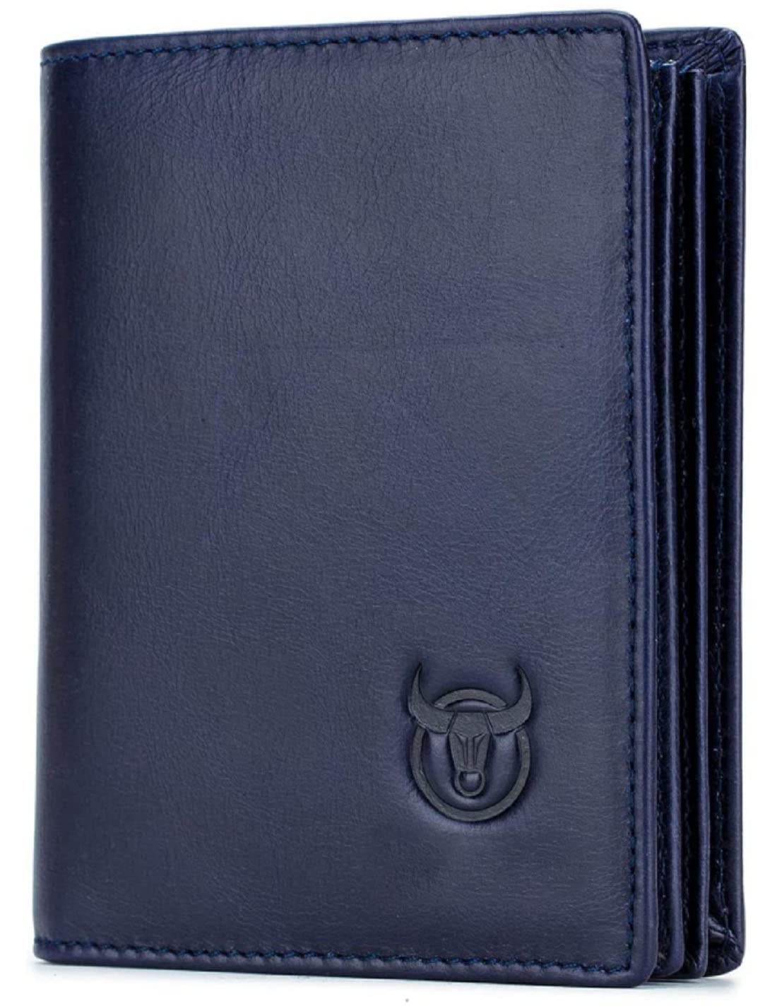 Contacts Men's Genuine Leather Wallet | RFID Blocking Wallet for Men| 14 Card Slots, 1 ID Window | Large Capacity Can Hold 50 Currency Notes (Blue)