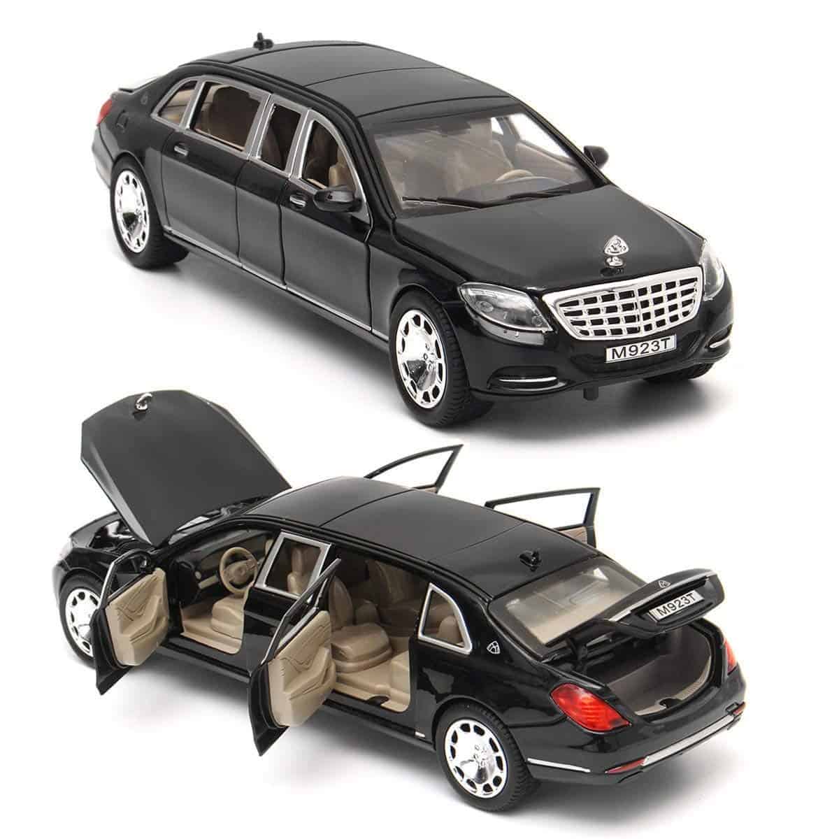 Magicwand® 1:24 Scale Die-Cast MayYbach Pullman Pull Back Sedan with Music & Lights【1 Pc】【Cherry or Black】