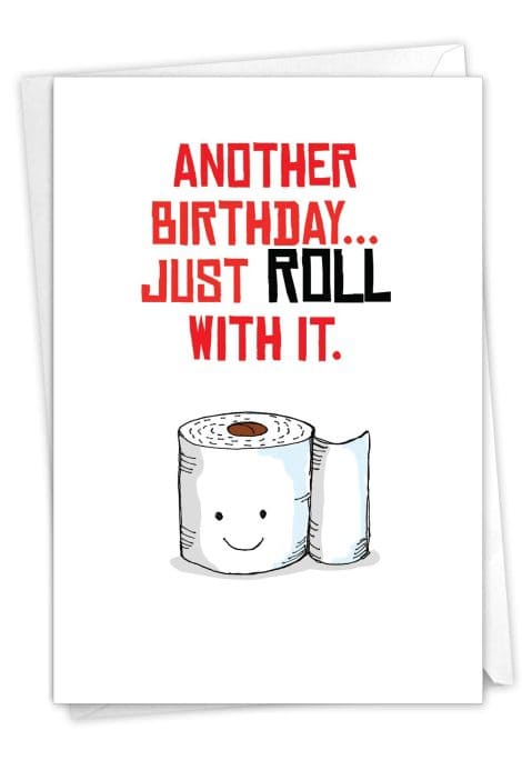 Toilet Puns Birthday Card – Hilarious bathroom humor gift for celebrating birthdays, perfect for both genders.