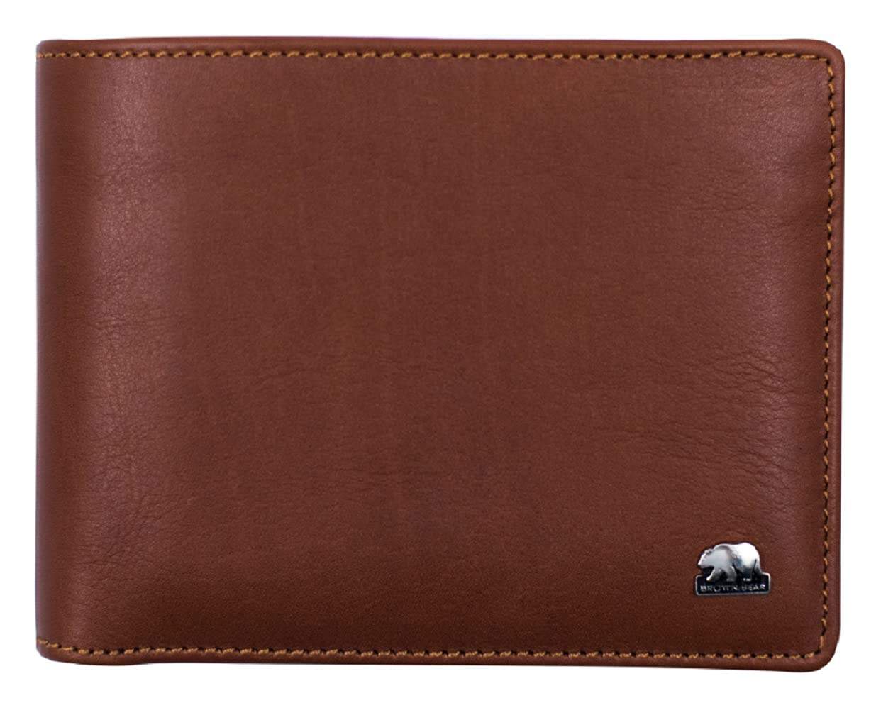 BROWN BEAR Wallet for Men Leather Stylish with RFID Protection Genuine Quality Nappa Leather Product Design Germany (Cognac)