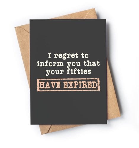 Humorous 60th Birthday Card for him/her with envelope | Playful card for celebrating 60th milestone | Quirky gift option for loved ones, friends, or colleagues. | Apologies for the Fifties.