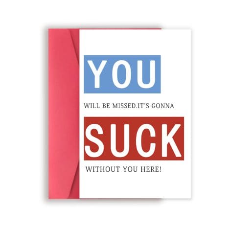 Funny Goodbye Card for Work Bestie, Rude Farewell Gift for Coworkers, Naughty Goodbye Gift for Women Men, Sarcasm Definition Card