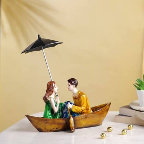 CraftVatika Love Boat Couple Statue, perfect gift for your Valentine! Ideal for home decor.