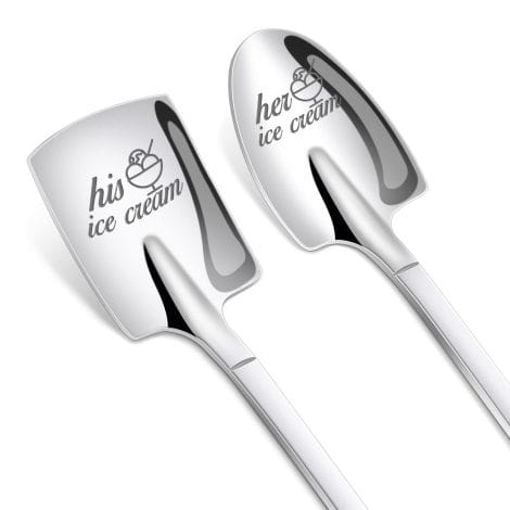 PRSTENLY His and Hers Ice Cream Spoons, perfect gift for Indian couples celebrating birthdays, anniversaries, or engagements.