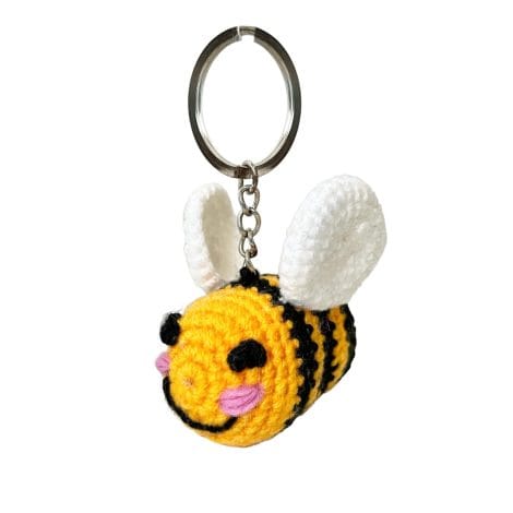 GLACIART ONE Bumble Bee Plush Keychain for Men & Women | Perfect Accessory for Keys, Bag, or Car.