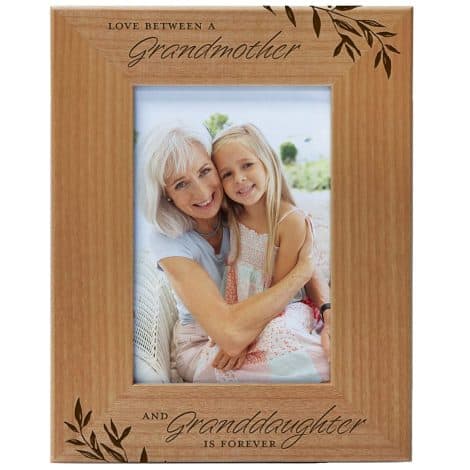 Forever Love Engraved Wood Photo Frame: Perfect Grandmother Gift, 4×6 Vertical Portrait, Grandparent’s Day, Best Grandma Ever.