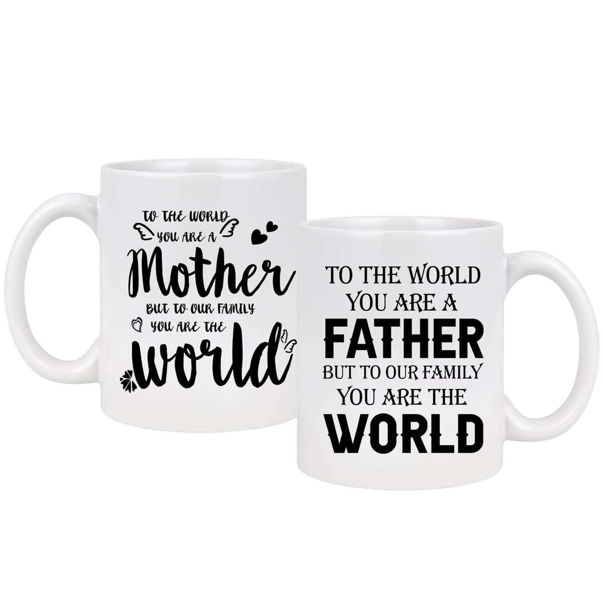 Mom and Dad Mugs - Couple Gifts for New Parents - Worlds Best Mom Dad Gifts - Mom Dad Mug from Daughter Son - Ceramic Mug Set for Him Hers Pregnancy Announcement Gifts 11 Oz