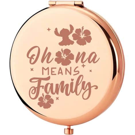 Oha-na Means Family Compact Mirror: A funny cartoon movie-inspired pocket mirror for women, girls, and teenagers.