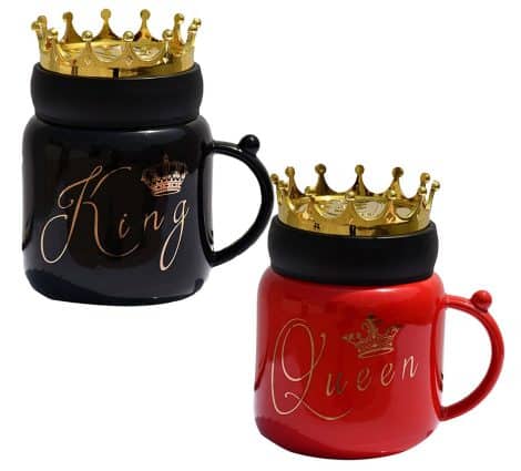 NYRWANA brings happiness to India with the King and Queen Ceramic Coffee Tea Mug, 400 ml.