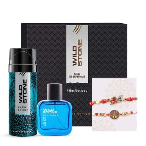 Wild Stone Rakhi Gift Set for Brother – Refreshing Hydra Energy Deodorant & Perfume Combo with 2 Rakhi