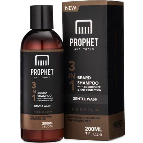 Prophet and Tools Beard Care 3-in-1: Shampoo, Conditioner, and Protection for Clean, Soft, Shiny Beards!