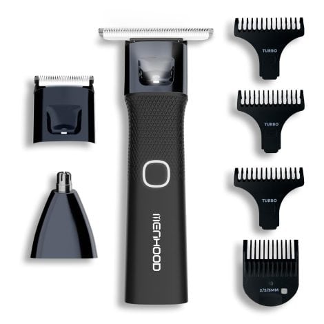 MENHOOD All-in-One Groomer: Trims body, groin, ear, nose, and beard hair precisely. Rechargeable, waterproof, and cordless for convenience.