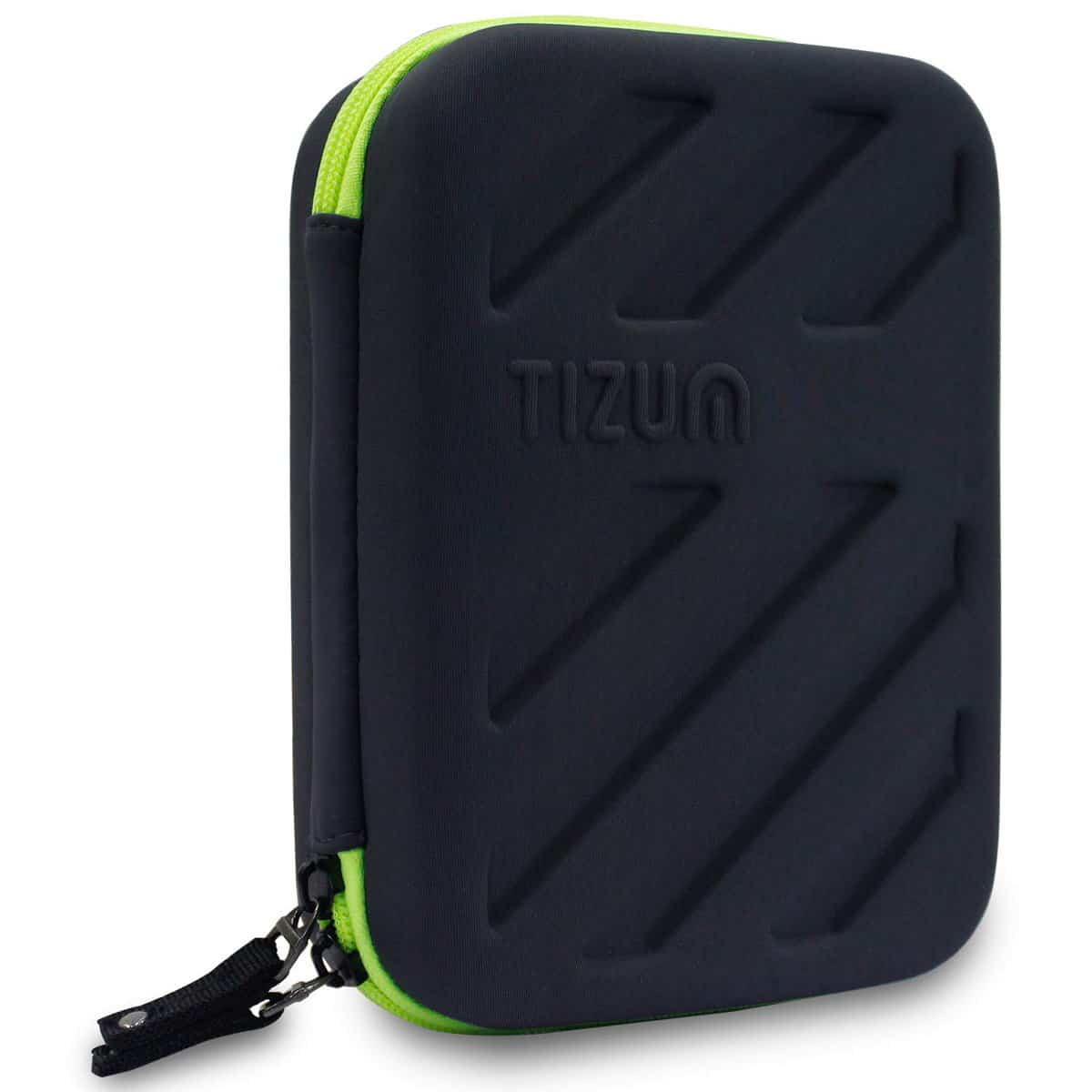 Tizum Portable Electronic Travel Gadgets and Accessories Organizer, Multipurpose Pouch,USB Cable, Power Banks and Adapters,Hard Disk,Pen Drives, Card Organizer, Travel Friendly, Black, 8"x5.7x2.6"