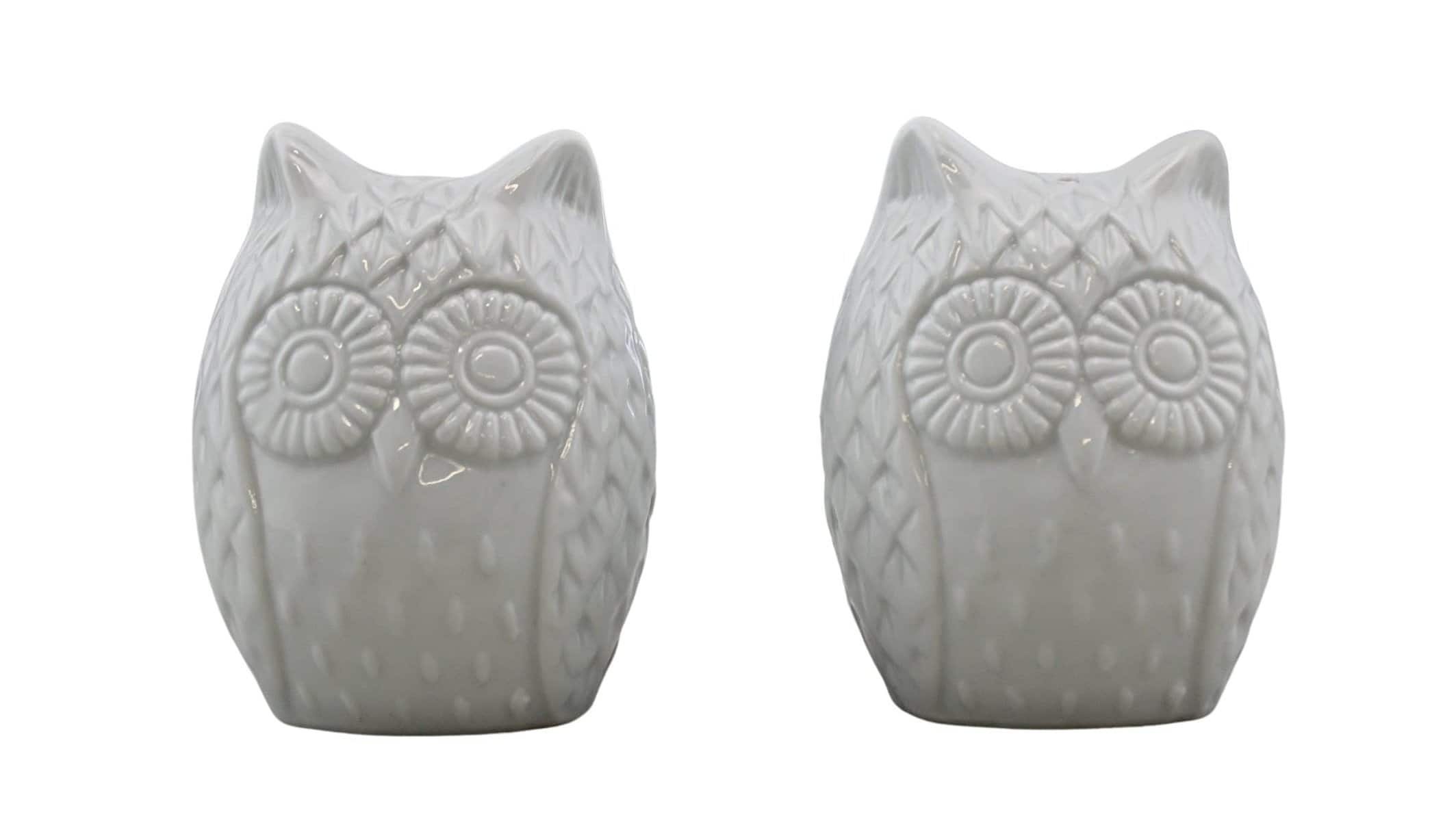 Retro Style Owl Salt & Pepper Shaker Set Ceramic Kitchen Dining Room Décor White House Warming Boxed Gift Set Cute Design