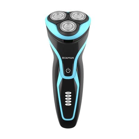 ROAMAN Electric Shaver: Rechargeable for Men, Works Wet or Dry, Waterproof with Trimmer.