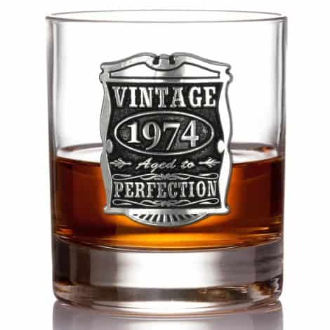 Vintage English Pewter Company Whisky Rocks Glass – Perfect 50th Birthday or Anniversary Gift for Men.