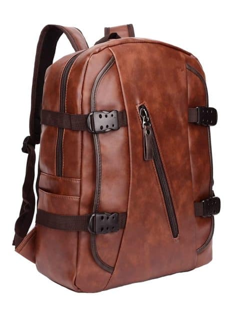 FUR JADEN Laptop Backpack in Brown for Men, crafted with Artificial Leather – a must-have!