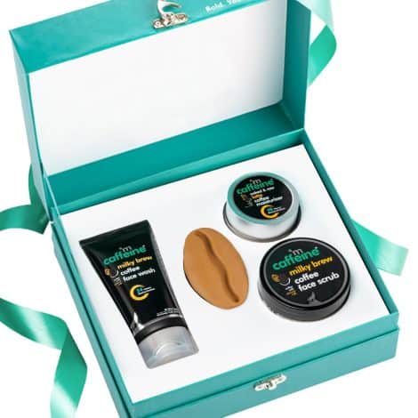 mCaffeine Coffee Gift Set: 4 Skin Care Essentials | Unisex Festive Surprise for Christmas.