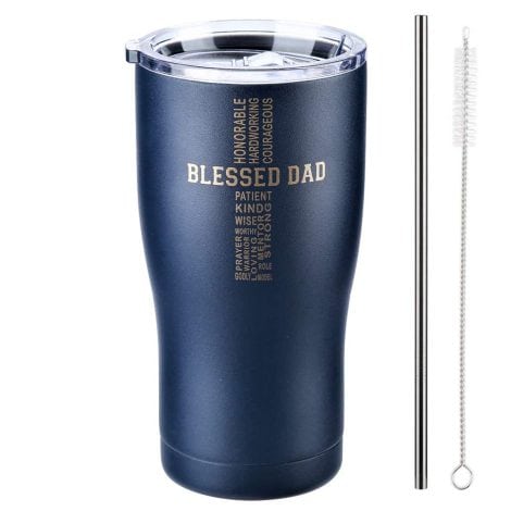 Christian Steel Tumbler: Best Dad Ever – Surprise Him with Blessings on Birthday, from Family.