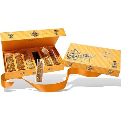 VAHDAM, Assorted Turmeric Herbal Tea Set – 6 Superfood Blends (75 Cups), With Moringa, Ginger, and Spices. Perfect Birthday Gift.