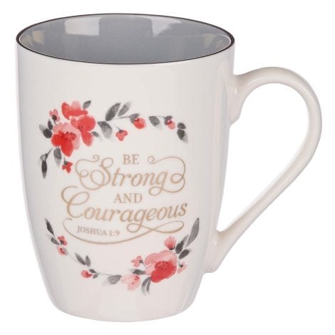 “Empowering Ceramic Christian Coffee Mug for Indian Women – White/Pink Floral 12-Ounce Inspirational Cup”