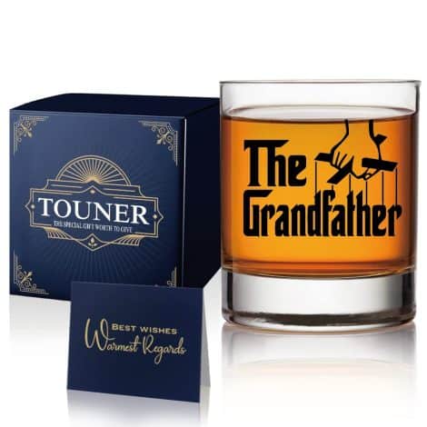 TOUNER Grandfather Whiskey Glasses, Fun Gift for Dad, Uncle, or Grandpa in India. Perfect for birthdays, Father’s Day, and new grandparents.