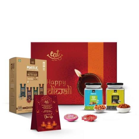 Delicious Healthy Snack-Box Gift Set with Traditional Decorative Diya | Perfect Employees’ Gift-Box