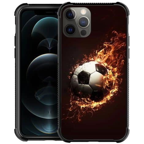 DJSOK Football Fire Case for iPhone 12 Mini, a sturdy and stylish phone case for Indian fans.