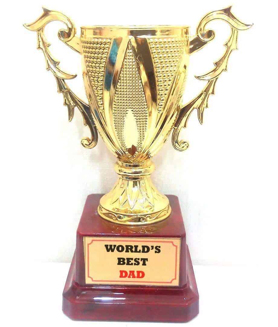 RV Media Worlds Best Trophy for Gift Birthday Valentine Anniversary (Large Worlds Best Dad)