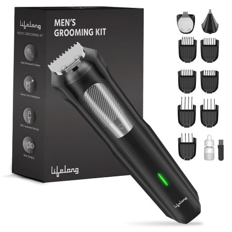 Lifelong Grooming Kit for Men – The Ultimate Trimmer for Beard, Nose, Ear, and Precision Trimming – Hassle-free Rechargeable Experience.