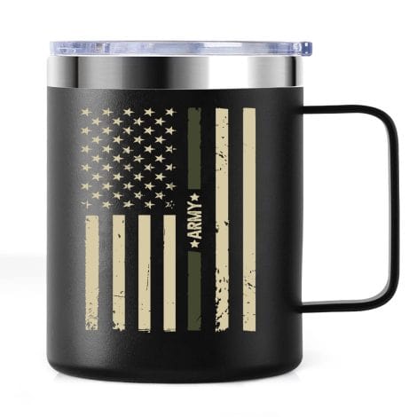 ZAHUOMUG Military Gifts for Men | Army Camo Travel Tumbler | Stainless Steel Cup with Lid, Straws & Gift Box for Hot/Cold Drinks | Ideal for Father’s Day, Retirement, and Veterans.