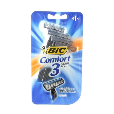 Bic Comfort 3 Men’s Razor – Pack of 4 Razors. Enjoy a comfortable shaving experience.